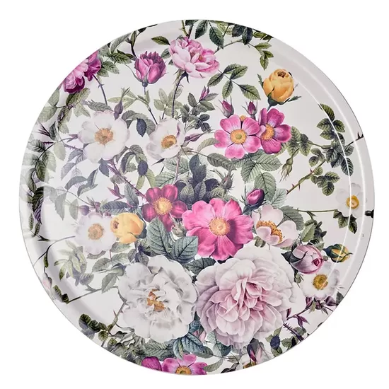 Rose Flower Garden Round Serving Tray Ø38- Made in Europe