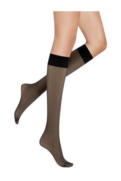 knee highs Doppiofilo22 nero