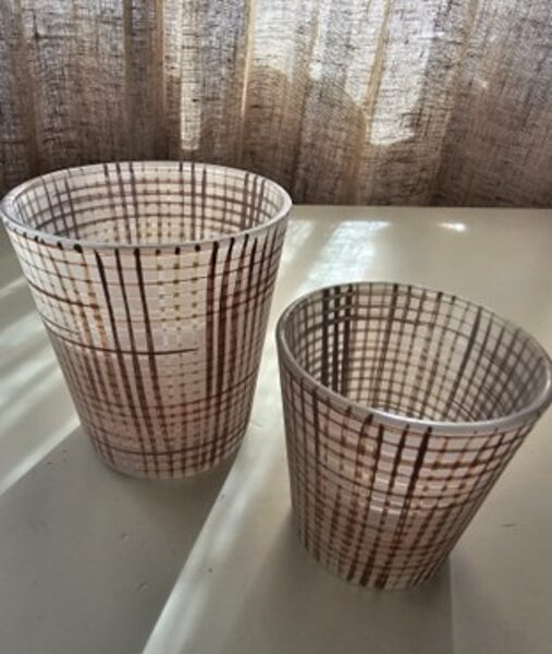 set of candlesticks, glass