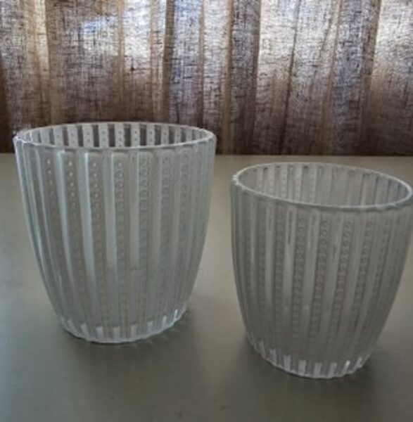 candlesticks, with a patterned stripe