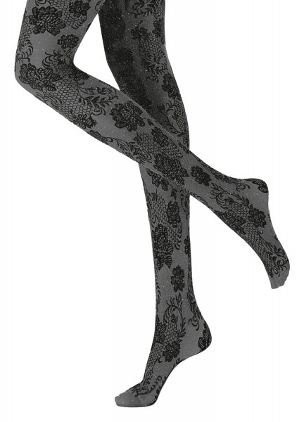 tights Holiday Lacy Velvet black