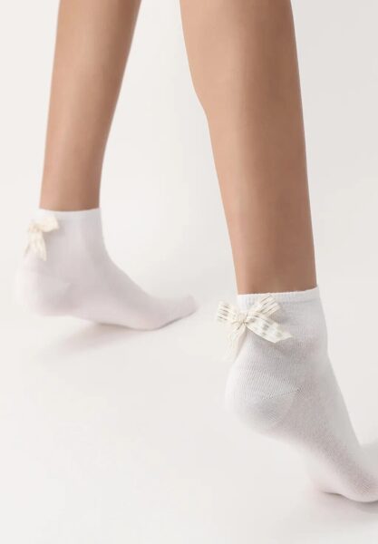 socks Fashion Bow stripe white/ecru