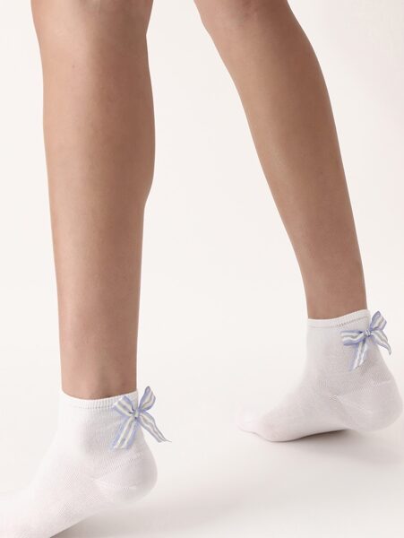 socks Fashion Bow stripe white sky