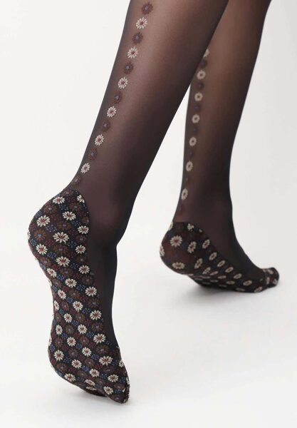 tights eco sneakers Funny black daisy