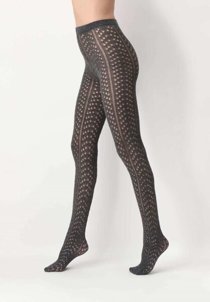 Tights Knitted antracite melange
