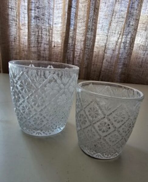 Candlesticks, with floral pattern