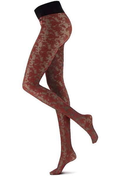 tights Bicolor Lace black/redwood