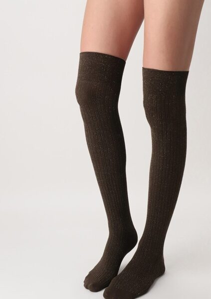 overknee  Bright ribbed chocolate