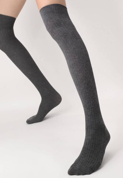 overknee Soft rib grey melange