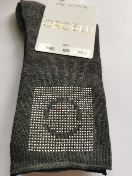 socks Graphic-sparkle grey melange